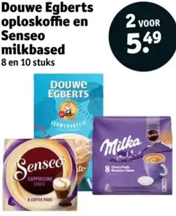 Kruidvat Douwe Egberts oploskoffie en Senseo milkbased aanbieding
