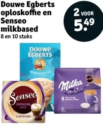 Kruidvat Douwe Egberts oploskoffie en Senseo milkbased aanbieding