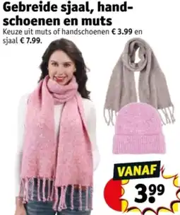 Kruidvat Gebreide sjaal, handschoenen en muts aanbieding