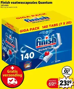 Kruidvat Finish vaatwascapsules Quantum aanbieding