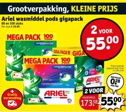 Kruidvat Ariel wasmiddel pods gigapack aanbieding