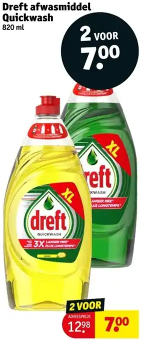 Kruidvat Dreft afwasmiddel Quickwash aanbieding