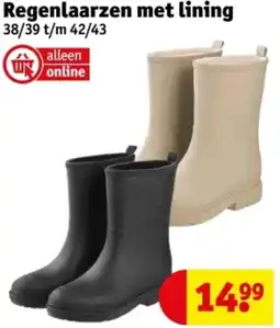 Kruidvat Regenlaarzen met lining aanbieding