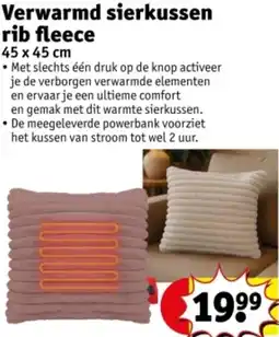 Kruidvat Verwarmd sierkussen rib fleece aanbieding