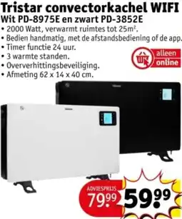 Kruidvat Tristar convectorkachel WIFI Wit PD8975E en zwart PD3852E aanbieding