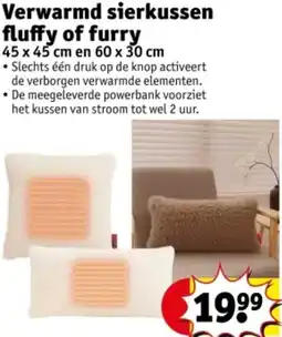 Kruidvat Verwarmd sierkussen fluffy of furry aanbieding