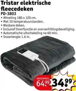 Kruidvat Tristar elektrische fleecedeken PD3803 aanbieding