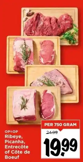 Vomar Voordeelmarkt Ribeye, Picanha, Entrecôte of Côte de Boeuf aanbieding