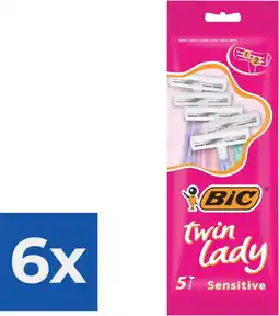Bol.com BIC Twin Lady - 5 stuks - Wegwerpscheermesjes - Voordeelverpakking 6 stuks aanbieding