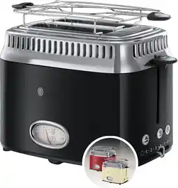 Amazon Russel Hobbs Retro Classic Noir Kompakt-Toaster aanbieding