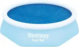 Amazon Bestway Flowclear Zonnezeil, Ø 210 cm, voor ronde 244 cm Fast Set zwembaden, blauw aanbieding