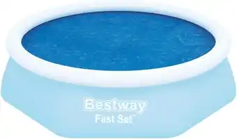 Amazon Bestway Flowclear Zonnezeil, Ø 210 cm, voor ronde 244 cm Fast Set zwembaden, blauw aanbieding