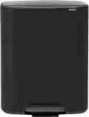 Amazon Brabantia Bo Prullenbak, Kunststof Binnenemmer, Matt Black, 1 binnenemmer (60L) aanbieding