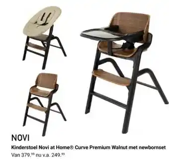 Van Asten BabySuperstore Kinderstoel Novi at Home Curve Premium Walnut met newbornset aanbieding