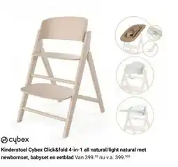 Van Asten BabySuperstore Kinderstoel Cybex Click&fold 4-in-1 all natural/light natural met newbornset, babyset en eetblad aanbieding