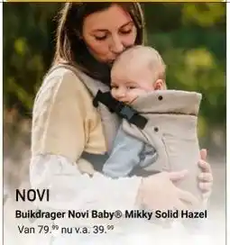 Van Asten BabySuperstore Buikdrager Novi Baby Mikky Solid Hazel aanbieding