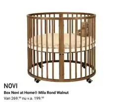 Van Asten BabySuperstore Box Novi at Home Mila Rond Walnut aanbieding