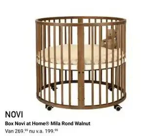 Van Asten BabySuperstore Box Novi at Home Mila Rond Walnut aanbieding