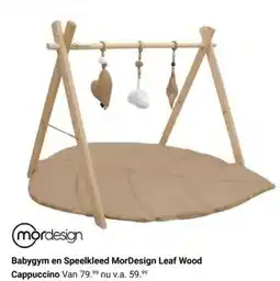 Van Asten BabySuperstore Babygym en Speelkleed MorDesign Leaf Wood Cappuccino aanbieding