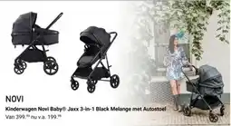 Van Asten BabySuperstore Kinderwagen Novi Baby® Jaxx 3-in-1 Black Melange met Autostoel aanbieding