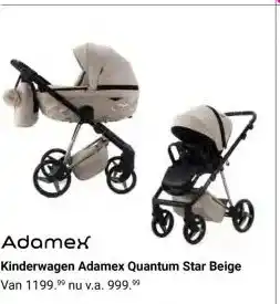 Van Asten BabySuperstore Kinderwagen Adamex Quantum Star Beige aanbieding