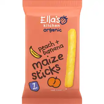 Albert Heijn Ella's kitchen Maize sticks perzik + banaan 7m+ bio aanbieding