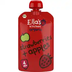 Albert Heijn Ella's kitchen Aardbeien + appels 4m+ bio aanbieding