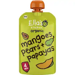 Albert Heijn Ella's kitchen Mango's, peren + papaya's 4m+ bio aanbieding