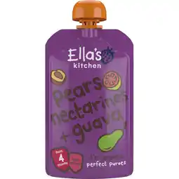 Albert Heijn Ella's kitchen Peren, nectarine + guave 4m+ bio aanbieding