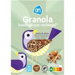 Albert Heijn AH Granola koolhydraat verlaagd 0% suiker aanbieding