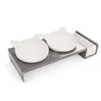 Zooplus CanadianCat Company voerbakstandaard Cat Diner - Metalen: 2 x 250 ml, Ø 15 cm aanbieding