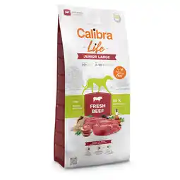 Zooplus 12kg Calibra Life Junior Large Breed met vers rundvlees hondenvoer droog aanbieding