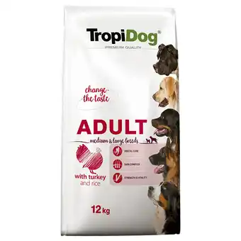 Zooplus 2x 12kg Tropidog Premium Adult Medium & Large Kalkoen & Rijst hondenvoer droog aanbieding