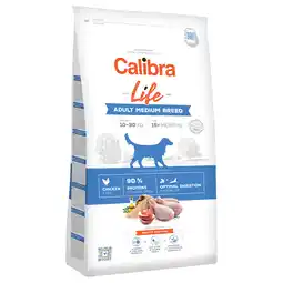 Zooplus 12kg Adult Medium Breed Chicken Calibra Life hondenvoer droog aanbieding