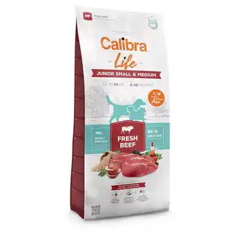 Zooplus 12kg Calibra Life Junior Kleine & Middelgrote Fok met Vers Rundvlees Hondenvoer Droog aanbieding
