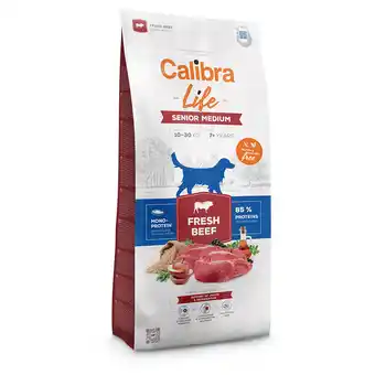 Zooplus 12kg Calibra Life Senior Medium Breed met vers Rundvlees hondenvoer droog aanbieding