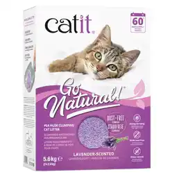 Zooplus 5.6kg Catit Go Natural kattenbakvulling met lavendelgeur kat aanbieding