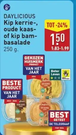 ALDI DAYLICIOUS Kip kerrie, oude kaas of kip bamba salade aanbieding