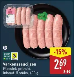 ALDI Varkenssaucijzen aanbieding
