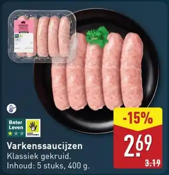 ALDI Varkenssaucijzen aanbieding