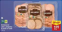 ALDI Grillworst chili, jalapeño & kaas of saté aanbieding