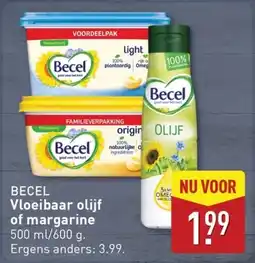 ALDI Becel Vloeibaar olijf of margarine aanbieding
