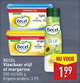 ALDI Becel Vloeibaar olijf of margarine aanbieding