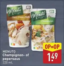 ALDI Menuto Champignon of pepersaus aanbieding