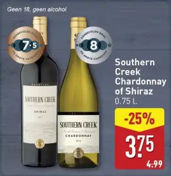 ALDI Southern Creek Chardonnay of Shiraz aanbieding