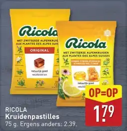 ALDI Ricola Kruidenpastilles aanbieding