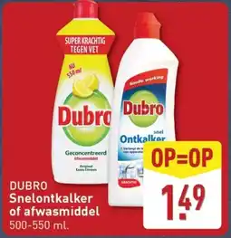 ALDI Dubro Snelontkalker of afwasmiddel aanbieding