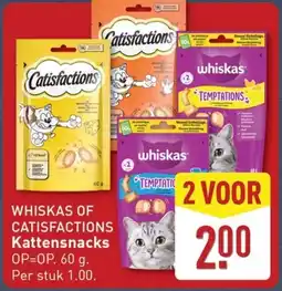 ALDI Whiskas of Catisfactions Kattensnacks aanbieding