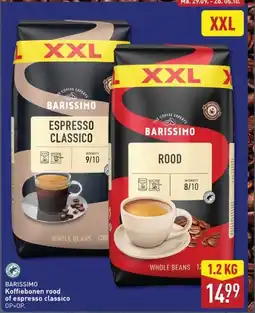 ALDI Barissimo Koffiebonen rood of espresso classico aanbieding