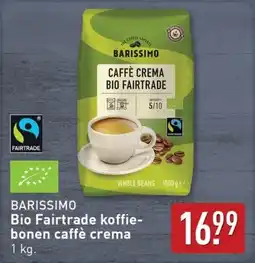ALDI Barissimo Bio Fairtrade koffiebonen caffè crema aanbieding